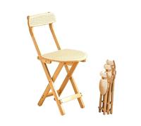 Taburete de bar plegable ajustable de 48.3 cm/63.5 cm/94.0 cm, asiento de ratán, silla de cocina portátil con respaldo para comedor, patio y uso doméstico