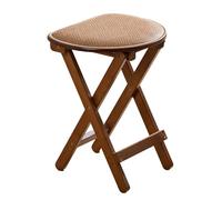 Taburete de bar plegable con cojín de ratán, no requiere montaje, silla de comedor portátil para cocina, apartamento, isla al aire libre (marrón, pequeño)