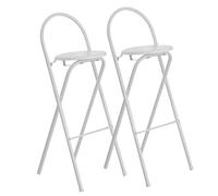 Taburete de bar plegable con respaldo, asiento alto portátil para desayuno de cocina, silla alta reposapiés para café al aire libre, color negro, 1 unidad