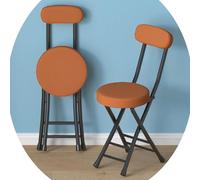 Taburete de bar plegable con respaldo, silla de cocina acolchada redonda de 18 pulgadas, asiento de comedor simple para barra de desayuno, sala de estar y dormitorio, color amarillo