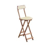 Taburete de bar plegable con respaldo y reposapiés, taburete alto de bambú de ratán, silla de desayuno portátil para encimera de cocina y cafetería