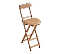 Taburete de bar plegable de altura de mostrador, taburete de bambú ajustable de 26 a 40 pulgadas con respaldo, silla plegable que ahorra espacio para comedor de isla de cocina