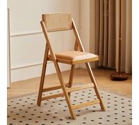 Taburete de bar plegable de madera con asiento acolchado y respaldo de ratán, 20 pulgadas de altura, ideal para barra de desayuno o mostrador