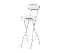 Taburete de bar plegable portátil con asiento acolchado para cocina, jardín, oficina, silla plegable acolchada de poliuretano (altura del asiento blanco 22 30 pulgadas)