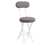 Taburete de bar plegable portátil con cómodo asiento acolchado, ligero y plegable, silla de desayuno para picnic, jardín, fiesta (gris)
