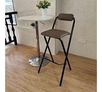 Taburete de bar plegable portátil con respaldo, altura ajustable, 65/70/75 cm, cojín suave de 32 x 32 cm, taburete de desayuno fácil de instalar para cocina y comedor, diseño que ahorra espacio