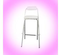 Taburete de bar plegable portátil con respaldo y reposapiés, 75 cm de altura, diseño cómodo que ahorra espacio, ideal para cocina, mostrador, camping