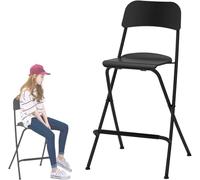 Taburete de bar plegable portátil de 29 pulgadas con respaldo, asiento de cocina de madera de 25 pulgadas, silla de encimera que ahorra espacio para comedor, patio y uso doméstico