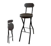 Taburete de bar plegable portátil para mesa de desayuno, taburete redondo acolchado alto, capacidad de 300 libras, ideal para cocina, sala de juegos, 28 pulgadas de altura, diseño que ahorra espacio