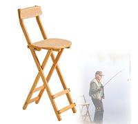 Taburete de bar plegable, silla de bambú con reposapiés y respaldo de ratán, fácil montaje, 46,5 cm de alto, silla de bar de cocina para el hogar y el comedor