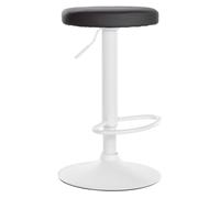 CLP Taburete de bar Ponte – giratorio, acolchado, altura ajustable, polipiel – Negro, marco blanco