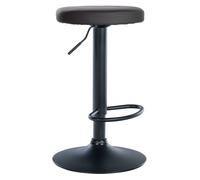 CLP Taburete De Bar Ponte Giratorio, Redondo & Acolchado I Silla De Altura Ajustable En Polipiel & Base Metálica, Color:Negro, Color del Marco:Negro