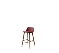 Taburete de Bar Rely HW118 con Respaldo Bajo en Nuez Lacado/ Granate