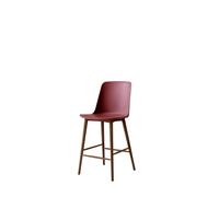 Taburete de Bar Rely HW128 con Respaldo Alto en Nuez Lacado/ Granate