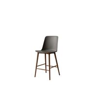 Taburete de Bar Rely HW128 con Respaldo Alto en Nuez Lacado/gris Piedra