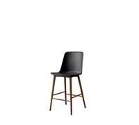 Taburete de Bar Rely HW128 con Respaldo Alto en Nuez Lacado y Negro