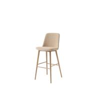 Taburete de Bar Rely HW135 con Respaldo Alto en Roble lacado/Karakorum 003 Duna