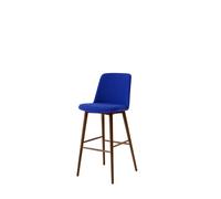 Taburete de Bar Rely HW136 con Respaldo Alto en Nuez lacado/Hallingdal 753