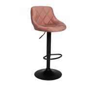 Taburete de bar robin de terciopelo rosa 48×46×106 cm