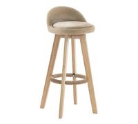 Taburete De Bar, Taburetes De Isla De Cocina con Espalda Y Reposapiés, Taburetes De Altura Giratoria De 360 ° para El Pub Y Cocina del Club Beige,63cm