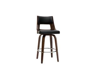 Taburete de bar vintage negro y madera oscura GARBO
