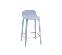 Taburete de Bar Visu con Base de Madera H65 Azul Claro