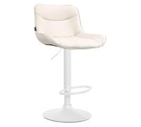 Taburete de bar vonore en polipiel simil cuero (pvc) crema 51x49x85 cm