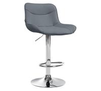 Taburete de bar vonore en polipiel simil cuero (pvc) gris 51x49x85 cm