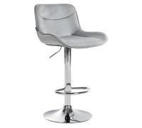 Taburete de bar vonore en terciopelo gris 51x49x85 cm