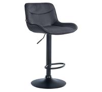 Taburete de bar vonore en terciopelo negro 51x49x85 cm