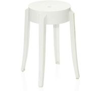 Taburete de barra acrílico transparente taburete moderno de altura de contador transparente, silla fantasma completamente ensamblada, diseño de apilamiento redondo, 46x44x75cm (18x17x30 pulgadas)