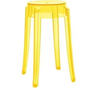 Taburete de barra acrílico transparente taburete moderno de altura de contador transparente, silla fantasma completamente ensamblada, diseño de apilamiento redondo, 46x44x75cm (18x17x30 pulgadas)