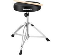 Taburete de batería con Baquetas de Madera de Arce, Taburete de batería Donner, Altura Ajustable 48-58 cm para batería electrónica, batería, Carga máxima 90 kg