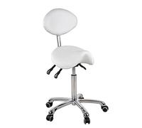 Taburete de Belleza Tipo Pony Dynamic: Diseño ergonómico y elegante y tres pistones que regulan la altura e inclinación del respaldo y el asiento