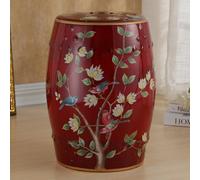 Taburete de cerámica para tambor, mesa auxiliar pintada a mano, porcelana, esmaltada, redonda, decorativa, para jardín, sala de estar, patio, cabaña clásica, campo francés