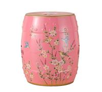 Taburete de cerámica pintado a mano estilo chino con flores antiguas, taburete redondo para cambiar zapatos, taburete pequeño