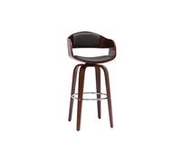 Taburete de cocina de diseño negro con madera oscura 67.5 cm GAO