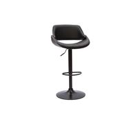 Taburete de cocina de diseño regulable madera y metal negro CLASH