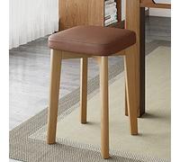 Taburete de cocina moderno de madera con cojín suave, taburetes de bar de 18 pulgadas de altura de mostrador; apilable y pequeño, ideal para tocador, baño, comedor, siéntate cómodamente
