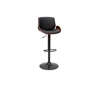 Miliboo Vesper - Taburete elevable, color negro y madera oscura