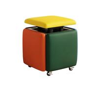 Taburete de cubo apilable 5 en 1 con ruedas giratorias, reposapiés otomano moderno para entrada, sofá versátil, silla móvil, banco de cambio de zapatos (color: multicolor, tamaño: 35 cm)