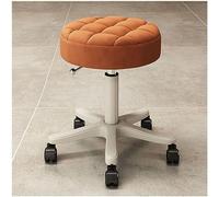 Taburete de cuero PU con ruedas silenciosas altura taburete giratorio ajustable con cojines redondos engrosados para reclutar tatuaje de salón en el hogar y oficina use naranja empresa Thriving