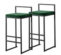 Taburete de Desayuno para mostrador, 66 cm de Altura, con cojín de Franela Suave, Ideal para la Barra de la Cocina (Verde, 2 Unidades)
