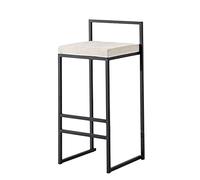 Taburete de Desayuno para mostrador, 66 cm de Altura, con cojín de Franela Suave, Ideal para la Barra de la Cocina (Blanco, 1 Unidad)
