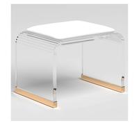 Taburete de ducha acrílico con asiento acolchado, asiento de baño resistente para sala de maquillaje, fácil instalación, sin montaje