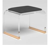 Taburete de ducha acrílico con asiento acolchado, asiento duradero y cómodo para uso en baño y sala de maquillaje, no requiere montaje