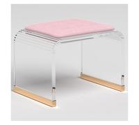 Taburete de ducha acrílico con asiento acolchado, ideal para baño y salas de maquillaje, no requiere montaje