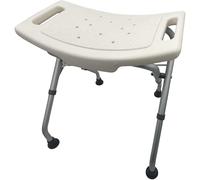 Taburete de ducha, altura ajustable, 47 - 51 cm, plegable y ahorra espacio, asiento de ducha antideslizante, taburete de baño para personas mayores, montaje sin herramientas, ayuda de ducha para mayor