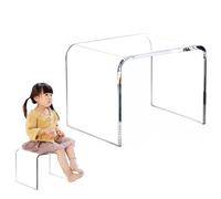 Taburete de ducha de acrílico, impermeable, transparente, para baño, cocina y dormitorio, moderno banco de ducha transparente sin respaldo