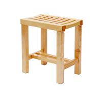 Taburete de ducha de madera impermeable, asiento de baño antideslizante para un fuerte apoyo, ideal para sala de estar y dormitorio, 42 x 27,5 x 45,5 cm, taburete versátil para cambiar zapatos